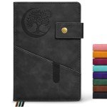 PAIBAS Blank Journal Notebook, A5 Hardcover Leather Sketchbook with 200 Pages Thick Blank Paper for Men Women, Unlined Drawing & Writing Journal, 5.9" x 8.4" Plain Notebook (black)