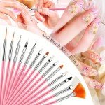 Nail Art Tools 27Pcs Set,Nail Art Brush,Resin Nail Art Palette,5 Pcs Nail Art Sculpture Pen,2-way Acrylic Silicone Engraving Pen Dotting Pen Tools Nail Art Kit for Nail Art DIY