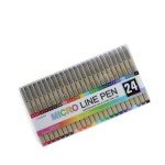 CHARSOCO 01 Micro Pen, Fine Point Pen with 24 Colors, Waterproof Archival Ink, 0.25mm Fineliner Ink Pens for Artist Illustration, Sketching, Anime, Manga, Technical Drawing and Scrapbooking