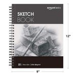 Amazon Basics Sketch Pad for Artists, 67 lb. / 100 gsm, 100 Sheets, 9"x12", White
