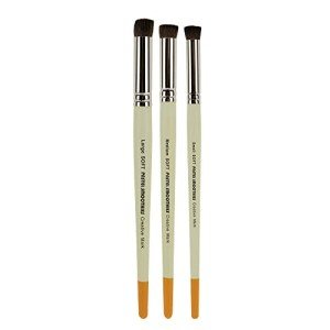 Creative Mark Pastel Smoothies - Paintbrush for Pastel Blending Bristle & Nylon Hair for Blending on Rough Surfaces Short Handle Lacquered Wood Handles - [Soft | Set of 3] White