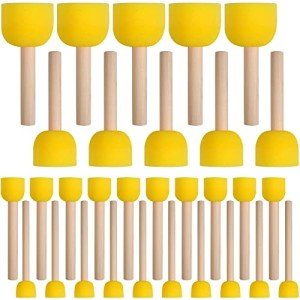 30 Pcs Round Sponges Brush Set, Round Sponge Brushes for Painting, Paint Sponges for Acrylic Painting, Painting Tools for Kids Arts and Crafts (4 Sizes)