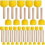 30 Pcs Round Sponges Brush Set, Round Sponge Brushes for Painting, Paint Sponges for Acrylic Painting, Painting Tools for Kids Arts and Crafts (4 Sizes)