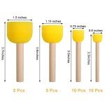30 Pcs Round Sponges Brush Set, Round Sponge Brushes for Painting, Paint Sponges for Acrylic Painting, Painting Tools for Kids Arts and Crafts (4 Sizes)