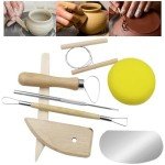 Evwoge 8 Pcs Ceramic Clay Tools Set, Wooden Clay Wax Pottery Sculpting Modeling Tool Kits Pottery Smoothing Cleaning Carving Shaping Cutting Tools
