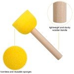 30 Pcs Round Sponges Brush Set, Round Sponge Brushes for Painting, Paint Sponges for Acrylic Painting, Painting Tools for Kids Arts and Crafts (4 Sizes)