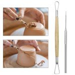 Evwoge 8 Pcs Ceramic Clay Tools Set, Wooden Clay Wax Pottery Sculpting Modeling Tool Kits Pottery Smoothing Cleaning Carving Shaping Cutting Tools