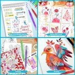 KALOUR 72 Art Markers Pens Set, Dual Tip Brush and Fine Point, Color Number and Name, Zipper Case, Adult Coloring, Lettering, Drawing