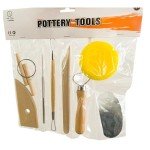 Evwoge 8 Pcs Ceramic Clay Tools Set, Wooden Clay Wax Pottery Sculpting Modeling Tool Kits Pottery Smoothing Cleaning Carving Shaping Cutting Tools