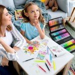 KALOUR 72 Art Markers Pens Set, Dual Tip Brush and Fine Point, Color Number and Name, Zipper Case, Adult Coloring, Lettering, Drawing