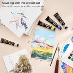 ARTEZA Canvas Boards for Painting, 8 x 10 Inches, Pack of 14, Blank White Canvas Panels for Acrylic, Oil, Gouache, and Tempera Painting Projects