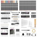 HIFORNY 126 PCS Drawing Kit Sketching Pencil Set,Sketch Pencils Art Supplies with 3-Color Sketchbook,Graphite,Charcoal,Blending Tools,Drawing Pencils for Adults Artists in Zipper Case