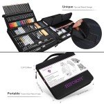 HIFORNY 126 PCS Drawing Kit Sketching Pencil Set,Sketch Pencils Art Supplies with 3-Color Sketchbook,Graphite,Charcoal,Blending Tools,Drawing Pencils for Adults Artists in Zipper Case
