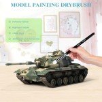 12pc Miniature Paint Brushes Set - 10 Fine Detail Brushes & 2 Dry Brushes for Acrylics, Watercolor, Figurines Model Painting, Face Painting & Piant by Number Kit for Adults | Ergonomic Wooden Handles