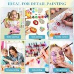 12pc Miniature Paint Brushes Set - 10 Fine Detail Brushes & 2 Dry Brushes for Acrylics, Watercolor, Figurines Model Painting, Face Painting & Piant by Number Kit for Adults | Ergonomic Wooden Handles