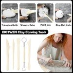 EIGTWEN 100ml Air Dry Clay Glaze and 29pcs Clay tools kit, Gloss Clay Varnish Protects Clay from Surface Wear, Pottery Tools Can be Used for Stippling, Carving, Molding, and Shaping Clay Crafts(Gloss)