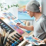 ARTEZA Canvas Boards for Painting, 6 x 6, 8 x 8, 10 x 10, 12 x 12 Inches, Multipack of 28, Blank White Canvas for Acrylic, Oil and Gouache Painting