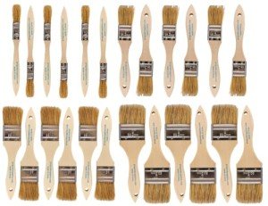 Pro Grade - Chip Brush – Paint Brush Set – 24 Pack - Natural China Bristle Paintbrush Set for Art, Craft, Epoxy, Varnish, Resin, Stain, Glue, Gesso, Primer, Acrylic and Oil Paint