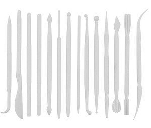 yueton 14pcs Set Plastic Crafts Clay Modeling Tool for Shaping and Sculpting (White)