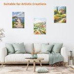 Fixwal 12 Pack 9x12 Inch Canvas Boards for Painting, White, Cotton, Acrylic, Oil, Watercolor, Tempera