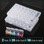 Mr. Pen-28 Grids, 2 Pack, Bead Storage Containers with 160pcs Label Stickers, Diamond Art, Bead Box, Diamond Painting Organizer