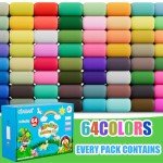 CiaraQ Modeling Clay Kit - 64 Colors Air Dry Clay with Sculpting Tools, Ideal for Crafting, DIY Projects. Easter/Halloween/Christmas Gifts.