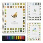 XZGTAND Beginner Watercolor Painting Kit – 12 Colors Paint Set with Brush, Animal-Themed Art Supplies for Adults & Teens (Birds)