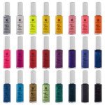 SHANY Nail Art Set Nail Polish - Glitter, Metallic, Pearls, Neon and Matte Nail Polish Nail Art Drawing Decoration Set With Built-in Thin Nail Art Brush - 24 Famous Colors Nail Polish Bulk