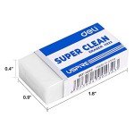 Deli Pencil Erasers, Pencil Eraser, 10 Pack, White Erasers, Erasers for Drawing, Kids, Artist, White, Large