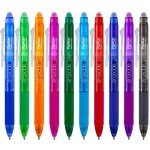 ParKoo Retractable Erasable Gel Pens Clicker, Fine Point 0.7mm, Assorted Color Inks for Drawing Writing, 10-Pack