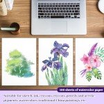 100Sheets Newbested White Watercolor Paper Cold Press Cut Bulk Pack for Beginning Artists or Students. (10 x 7 Inch)