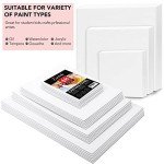 ESRICH 48 Pack Canvas Boards for Painting, 6Pcs of 4x4, 4x6, 5x6, 6x6, 8x10, 10x10, 9x12, 11x14 Canvas for Painting, Cotton Primed Blank Painting Canvas Panels for Oil, Acrylic, Watercolor