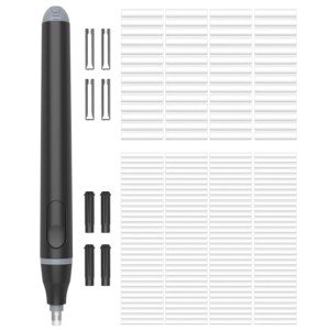 Foyucool Electric Eraser, Battery Operated Automatic Pencil Eraser with 220 Erasers Refills, 2 Erasers Sizes, Comfort Grip Art-Eraser for Drawing, Ideal for Artists, Students, Sketch, Engineers, Black