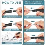 Foyucool Electric Eraser, Battery Operated Automatic Pencil Eraser with 220 Erasers Refills, 2 Erasers Sizes, Comfort Grip Art-Eraser for Drawing, Ideal for Artists, Students, Sketch, Engineers, Black