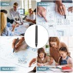 Foyucool Electric Eraser, Battery Operated Automatic Pencil Eraser with 220 Erasers Refills, 2 Erasers Sizes, Comfort Grip Art-Eraser for Drawing, Ideal for Artists, Students, Sketch, Engineers, Black