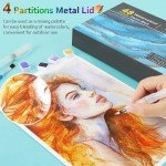 Emooqi Watercolor Paint Set, 48 Colors Including 6 Metallic Colors in Portable Box, Travel Watercolor Set with Watercolor Papers and Brushes, Water Color Kits for Beginners & Artists