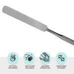 SURGICAL ONLINE Metal Spatula 5 pcs Set Kit Tools - Stainless Steel Double-Sided Tools, High Mirror Finish, Built-in Finger Grips.