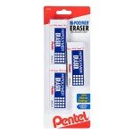 Pentel ZEH10BP3K6 Hi-Polymer Block Eraser, White, 3/Pack