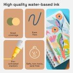 ARTISTRO 24 Pastel Dual-Tip Acrylic Paint Markers - Brush + Fine Tip Combo - Multi-Surface Paint Pens in Soft Colors