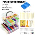 Polymer Clay 52 Colors, Modeling Clay for Kids, Non-Sticky Oven Bake Clay with Sculpting Tools and Accessories, Halloween Christmas Gift for Children and Artists