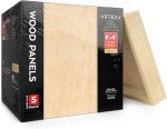 ARTEZA Wood Canvas Boards, 8 x 8 Inches, Pack of 5, Birch Wood, Wooden Panels for Acrylic and Oil Painting, Wood Burning, Crafting
