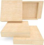 ARTEZA Wood Canvas Boards, 8 x 8 Inches, Pack of 5, Birch Wood, Wooden Panels for Acrylic and Oil Painting, Wood Burning, Crafting
