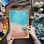 ARTEZA Wood Canvas Boards, 8 x 8 Inches, Pack of 5, Birch Wood, Wooden Panels for Acrylic and Oil Painting, Wood Burning, Crafting