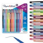 Paper Mate Felt Tip Pens, Flair Marker Pens, Medium Point, Assorted, 24 Count - Home, Office, Back to School, Teacher Supplies
