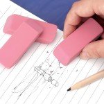 Tamaki Erasers, Pink Pencil Erasers for Drawing, Artist Eraser, Large, Pack of 6