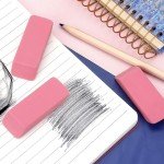 Tamaki Erasers, Pink Pencil Erasers for Drawing, Artist Eraser, Large, Pack of 6