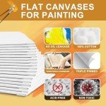 ESRICH 4x4IN Small Canvases for Painting, 24 Pack Mini Canvas Boards Cotton Painting Canvas Primed Acid Free Mini Blank Canvas Panels for Oil Paint,Watercolor,Acrylic Paint,Gouache&Tempera.