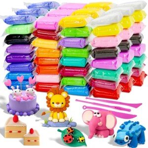 MuseLuxe Air Dry Clay - 96 Pack Modeling Clay Kit with 3 Sculpting Tools,Safe & Non-Toxic,DIY Magic Toys Gift for Boys,Girls,Kids - 32 Colors