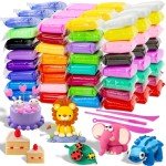 MuseLuxe Air Dry Clay - 96 Pack Modeling Clay Kit with 3 Sculpting Tools,Safe & Non-Toxic,DIY Magic Toys Gift for Boys,Girls,Kids - 32 Colors