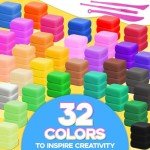 MuseLuxe Air Dry Clay - 96 Pack Modeling Clay Kit with 3 Sculpting Tools,Safe & Non-Toxic,DIY Magic Toys Gift for Boys,Girls,Kids - 32 Colors